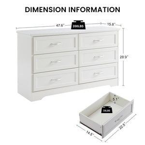 English Elm Modern Antique-Style 3-Drawer Chest with Gold Frame Knobs, Waterproof MDF, Anti-Tip Safety Design White W1668P162671