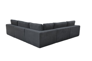 English Elm Coffee Bean Basket Weave Modular Sectional Foam Compressed with Toss Pillows Included Dark Gray B2748S00080
