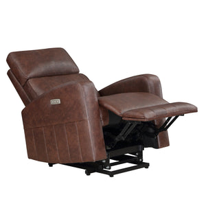 English Elm Power Lift Recliner Chair Faux Leather Upholstered Transitional Living Room Seat B011P262303