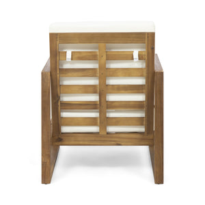 English Elm Christopher Knight Home® - 4 Rustic Acacia 4-Piece Outdoor Seating Set with Cushions — Durable Slat Design, Cozy Patio Style Teak 37 L x 27 W x 16.75 H 65060.00BGE-2_66742.00BGE