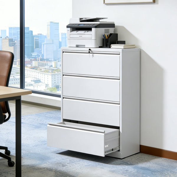 English Elm Lateral Steel Filing Cabinet Two Drawer Locking Anti-tip Home Office Storage W2735P428821