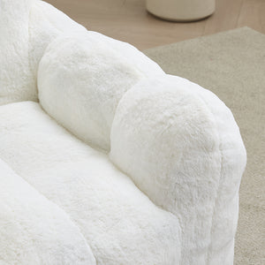 English Elm Lotus Oversized Bean Bag Sofa Memory Foam Filled Accent Chair for Living Room White W2311P457272