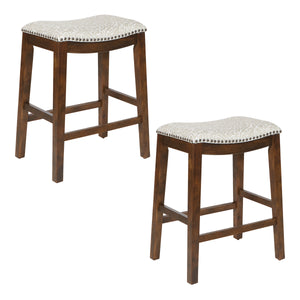 OSP Home Furnishings 24" Saddle Stool - Set of 2 Brown