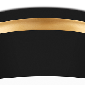 Serenity Black Flush Mount Light Fixture - Modern Design with Satin Black & Gold, Dimmable LED