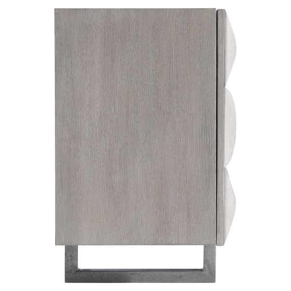 Bernhardt Bernhardt Rune Sculptural Entertainment Credenza With Bluff Oak Veneer, Graphite Legs, Cable Management 321870