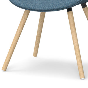 English Elm Malden Bentwood Dining Chair - Denim Blue Comfort With Light Brown Legs For Modern Spaces B136P158895