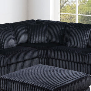 English Elm Contemporary Modular Sectional Sofa with Corduroy Upholstery Usb Port and Ottoman B011S02237
