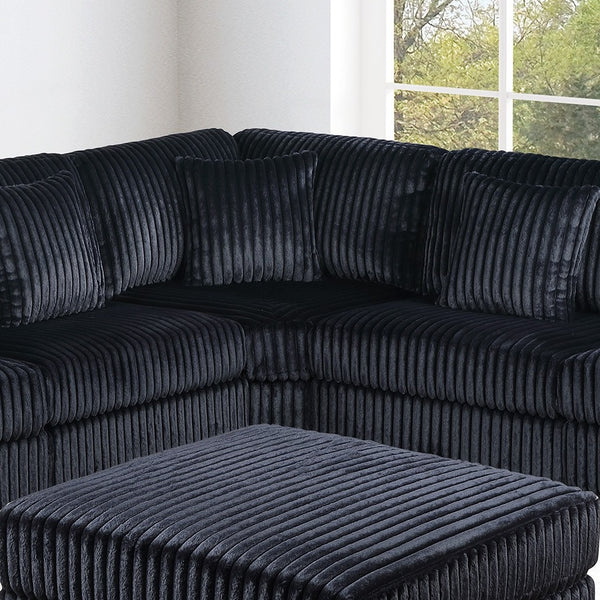 English Elm Contemporary Modular Sectional Sofa with Corduroy Upholstery Usb Port and Ottoman B011S02237