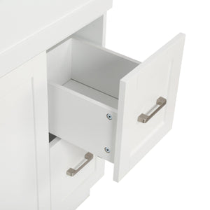 English Elm [video] 30 Inch Freestanding Bathroom Vanity with Soft Close Drawers and Resin Sink N729P396833K