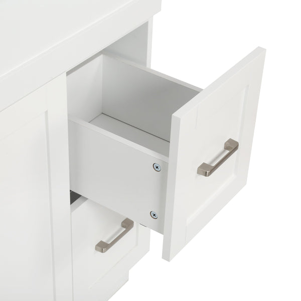 English Elm [video] 30 Inch Freestanding Bathroom Vanity with Soft Close Drawers and Resin Sink N729P396833K