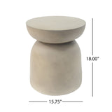 Christopher Knight Home® - Noble House - - Outdoor Round Top Mgo Drum Side/End Table , Living Room Accent Table,Light Grey