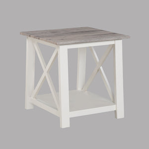 English Elm White 3-Piece Cocktail Table Set – Modern Rectangular Coffee Table + 2 Square End Tables, Sleek Living Room Furniture 47.5" x 23.9" x 18" B011P244337