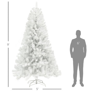 English Elm Homcom 9Ft Tall Unlit Artificial Christmas Tree With 2132 Lush Branch Tips - Easy Auto Open Setup W2225P249636