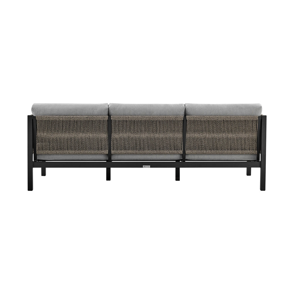 English Elm Solenna Aluminum Rope Outdoor Sofa in Gray — All-Weather, Quick-Dry Cushions, Removable Covers, 83" L B2736P354355