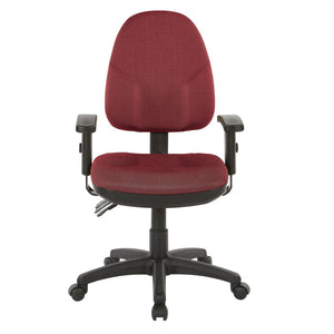 OSP Home Furnishings Dual Function Office Chair with Lumbar Support Foam Seat and Adjustable Arms for Desk Work 36427-298