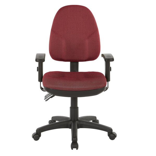 OSP Home Furnishings Dual Function Office Chair with Lumbar Support Foam Seat and Adjustable Arms for Desk Work 36427-298