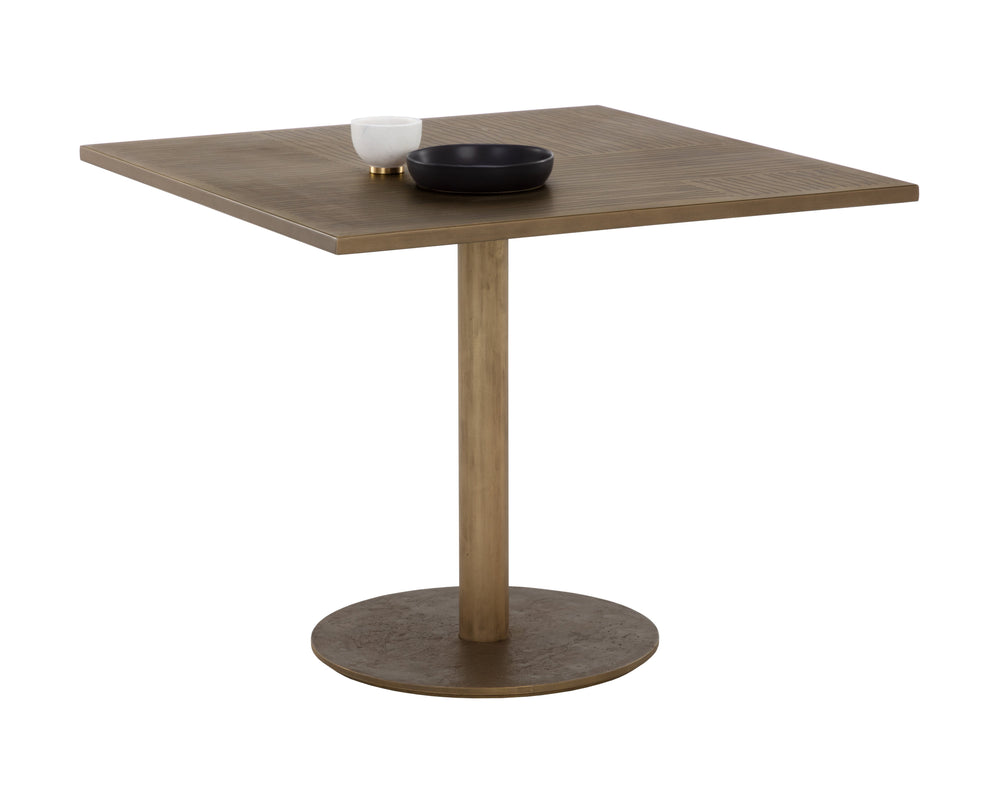 Sunpan Corina 36" Handcrafted Bistro Table with Antique Brass Finish - Unique Artisanal Design Accent Piece