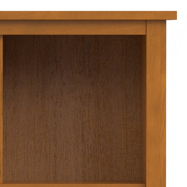 English Elm Warm Warm Shaker 9 Cube Storage Brown Pine 9-Cube Organizer Handcrafted Solid Wood 15.8x44x48" Transitional B136P238618