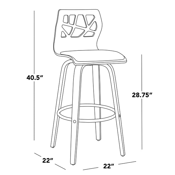 English Elm Fixed-height Swivel Barstools Walnut Legs Teal Upholstery Mid-century Modern Set of 2 B202S02185
