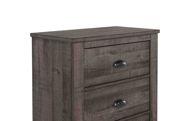 English Elm 1pc Contemporary Tall Chest with Faux Marble Top and Four Drawers for Elegant Bedroom Storage Gray 34.06 L x 19.8 W x 51.65 H B2741P335231