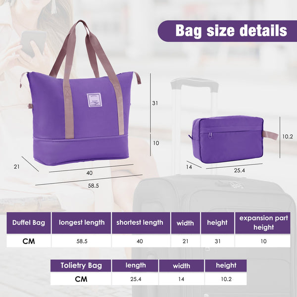 English Elm Softside Expandable Spinner Luggage Set with Tsa Lock Duffel Polyester Travel Purple N732P201004I