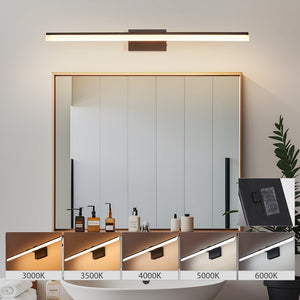English Elm 39 43 Inch Modern LED Bathroom Vanity Light Black Iron Aluminum Acrylic Hardwired 24W 1560Lm 5-Temp Wall Lamp for Mirror W2312P374930