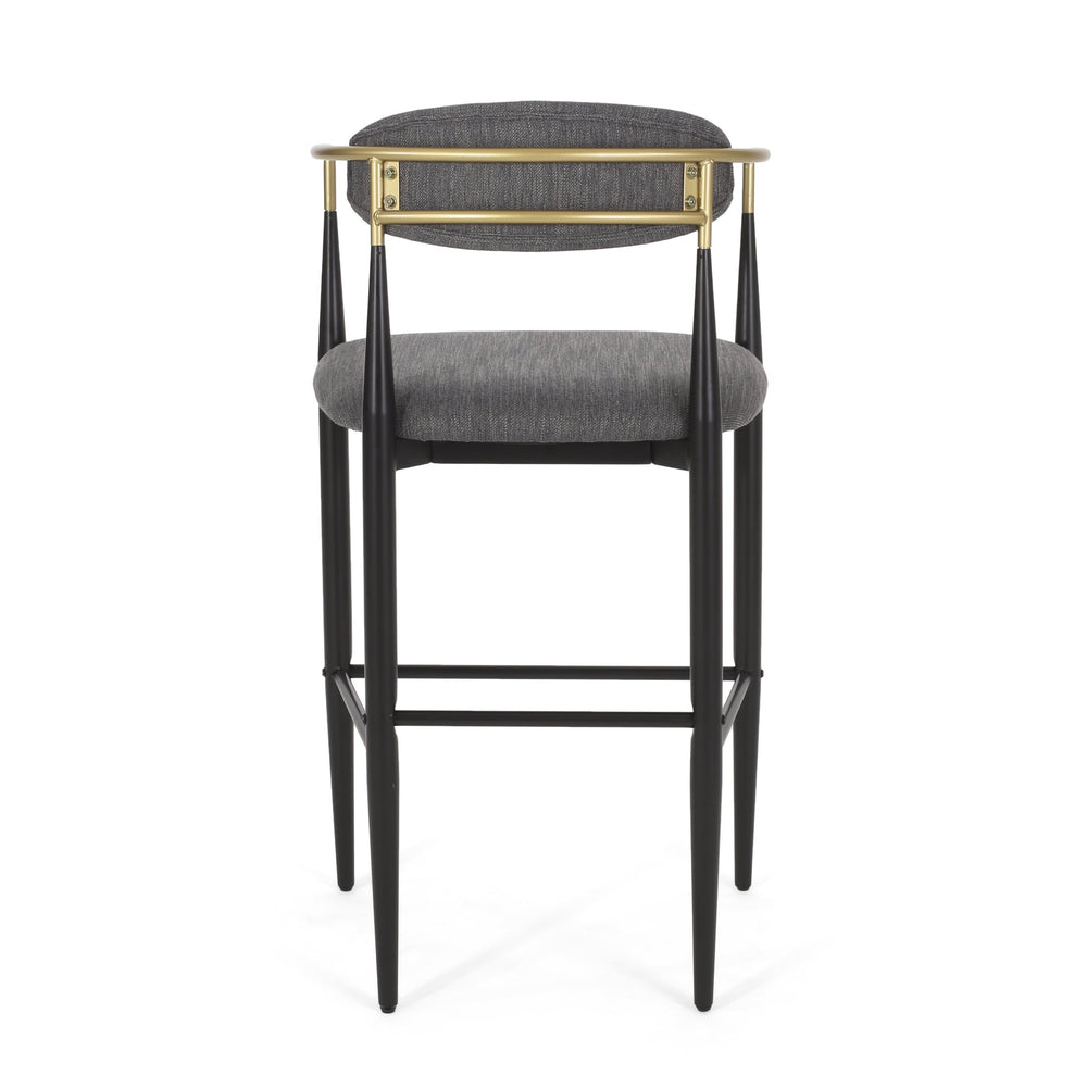 English Elm Christopher Knight Home® - Barstools Set Of 2 - Stylish Gray Upholstered Bar Stools With Backrest & Iron Legs For Versatile Spaces N779P248198G