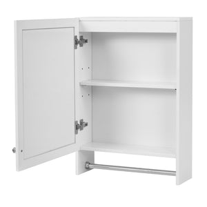 English Elm 3-in-1 Wall Medicine Cabinet with Soft Close Mirror Door Towel Bar and Adjustable Shelf N710P388096K
