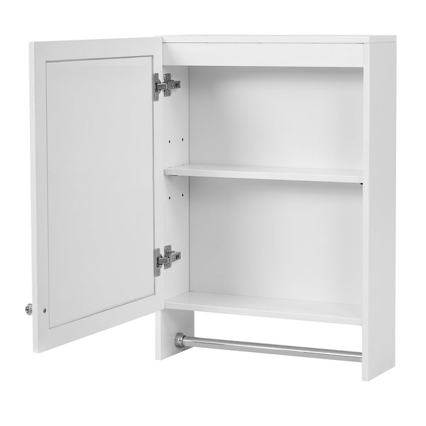 English Elm 3-in-1 Wall Medicine Cabinet with Soft Close Mirror Door Towel Bar and Adjustable Shelf N710P388096K