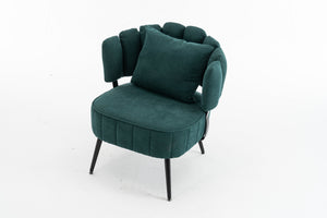 English Elm Decorative Chenille Barrel Tub Chair with Pocket Coil Cushion for Cozy Reading Nooks Green W5188P462020