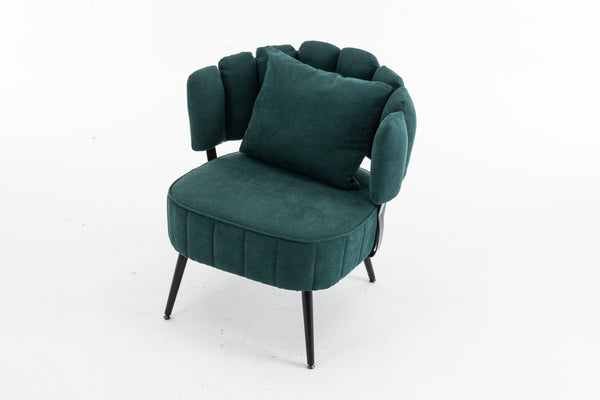 English Elm Decorative Chenille Barrel Tub Chair with Pocket Coil Cushion for Cozy Reading Nooks Green W5188P462020