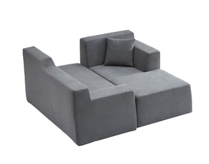 English Elm Modern Corduroy L-shaped Sectional Sofa with High Back for Cozy Living Rooms W3396P414718