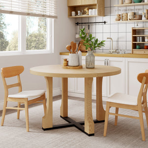 English Elm Christopher Knight Home® - 48" Round Dining Table In Natural Ash - Compact Farmhouse Design For Cozy Spaces & Easy Assembly N771P240936A