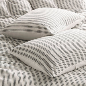 English Elm 3 Cal King Duvet Set with Linen-Blend Yarn Dye Fabric, Breathable Cotton Backing for Comfort Grey 12.01 L x 10.24 W x 6.5 H B035P319221