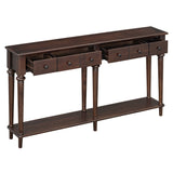 English Elm Trexm Retro Console Table With 3 Drawers and Open Shelf, Perfect For Entryways, Living Rooms, and Hallways (Espresso)