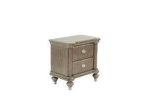 English Elm Luxury Glam Antique Silver-Champagne Nightstand with 2 Drawers, Modern Bedside Storage 28x18x28" B011P210121