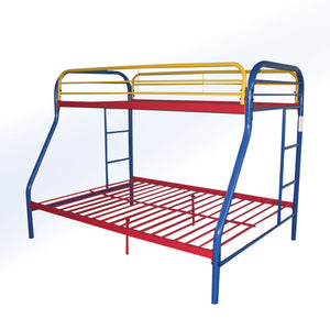 English Elm Tritan Sturdy Metal Twin/Full Bunk Bed with Full-Length Guardrail, Built-In Ladders, 660lb Capacity Multi 76.26 L x 58.58 W x 6.06 H B2726P400276