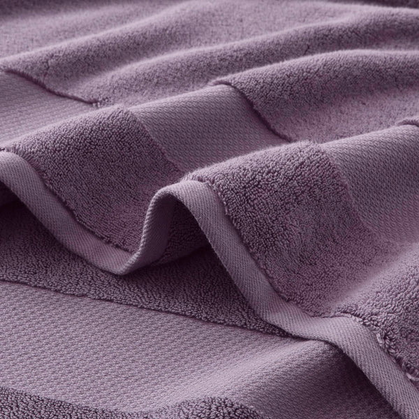 JLA Home Madison Park Signature - Cotton Turkish 6-Piece Bath Towel Set — Oversized 600 GSM Plush Towels with Dobby Border, OEKO-TEX Certified Purple MPS73-467