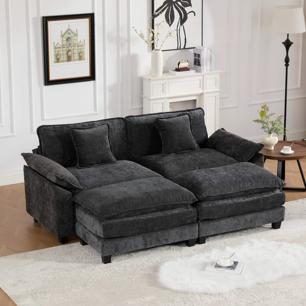 English Elm Wider Ergonomic Loveseat with Breathable Chenille Upholstery, Modular Design, Plush Double-Layer Cushioning W1143S00036 W1143S00036