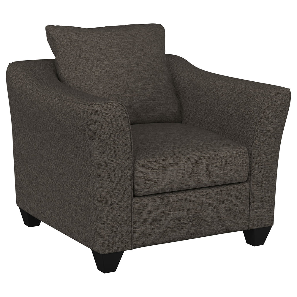 English Elm Paige Charcoal Grey Flared Arm Chair with Curved Arms & High-Density Foam Cushions for Comfort and Style B062P340752