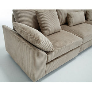 English Elm {New Arrival} Oversized Modular Sectional Sofa - Cozy Corduroy 6-Seater For Ultimate Comfort & Style! W2325S00019-GIGA