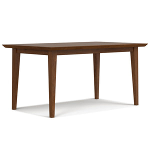 English Elm Colby Solid Wood Dining Table with Tapered Legs, 6-Seater Rectangular Top, Durable Lacquer Finish Walnut B136P203498