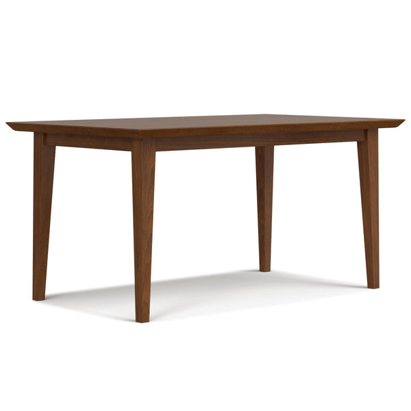 English Elm Colby Solid Wood Dining Table with Tapered Legs, 6-Seater Rectangular Top, Durable Lacquer Finish Walnut B136P203498