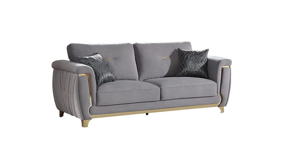 English Elm Leena Modern Upholstery Sofa with Gold Accents and Plush Cushions | Durable Wood Frame Comfort B009P264614