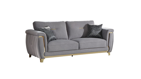 English Elm Leena Modern Upholstery Sofa with Gold Accents and Plush Cushions | Durable Wood Frame Comfort B009P264614