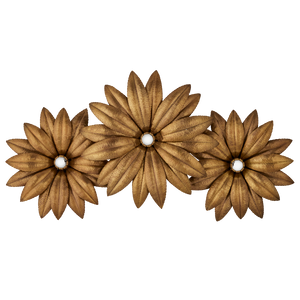 Alithea Nature-Inspired Brass Wall Sconce with Hand-Hammered Petals for Elegant Home Illumination