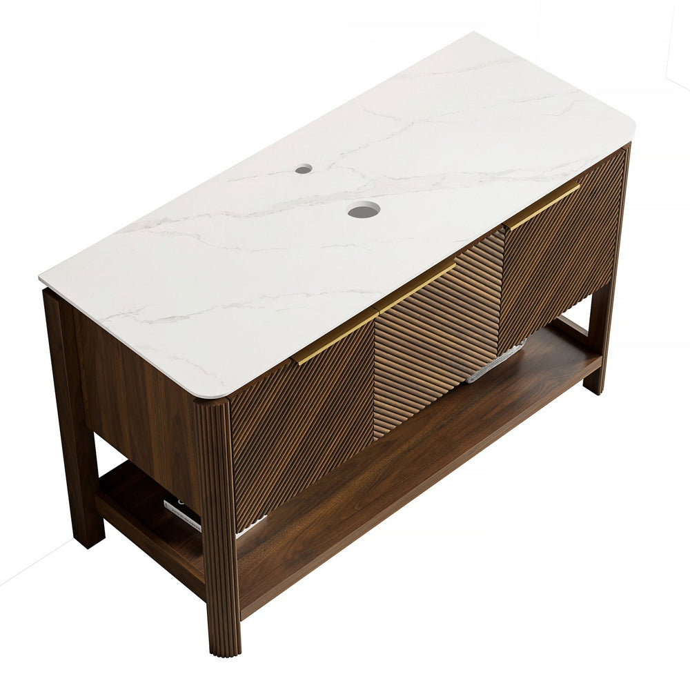English Elm Nyah Carrara Sintered Stone Vanity Countertop with Undermount Ceramic Basin 48 Inch W2615P346334