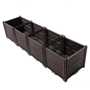 English Elm New Interlocking Polypropylene Patio Floor Tiles 44 Piece Set for Balcony Poolside Use W3022P251861