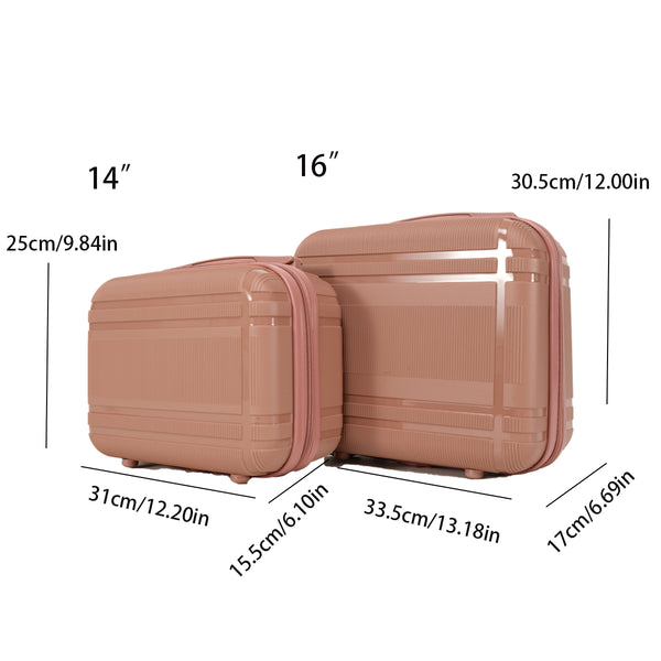 English Elm 6-piece Hard Shell Spinner Luggage Set Expandable Polypropylene with Combo Lock Rose Gold T3292P329374