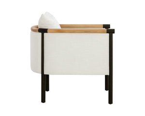 Sunpan Wilder Lounge Chair - Stylish Comfort with Two-Tone Armrests and Durable Performance Fabric Design Heather Ivory Tweed